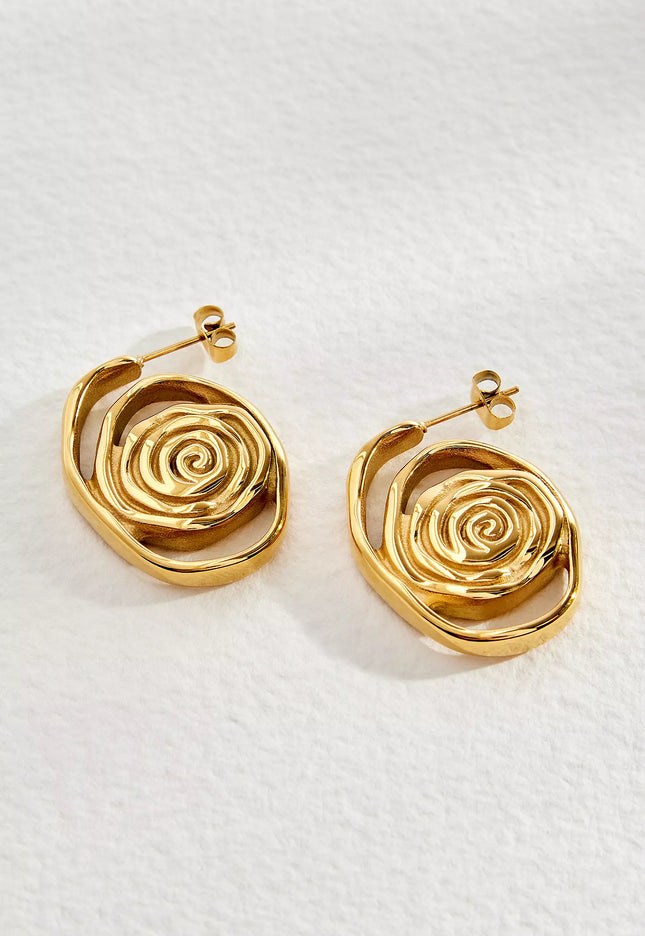 Golden Aura Luxe Spin Earrings – Spin Your Energy Into Art - In Solid Stainless Steel 18K Gold-Plate