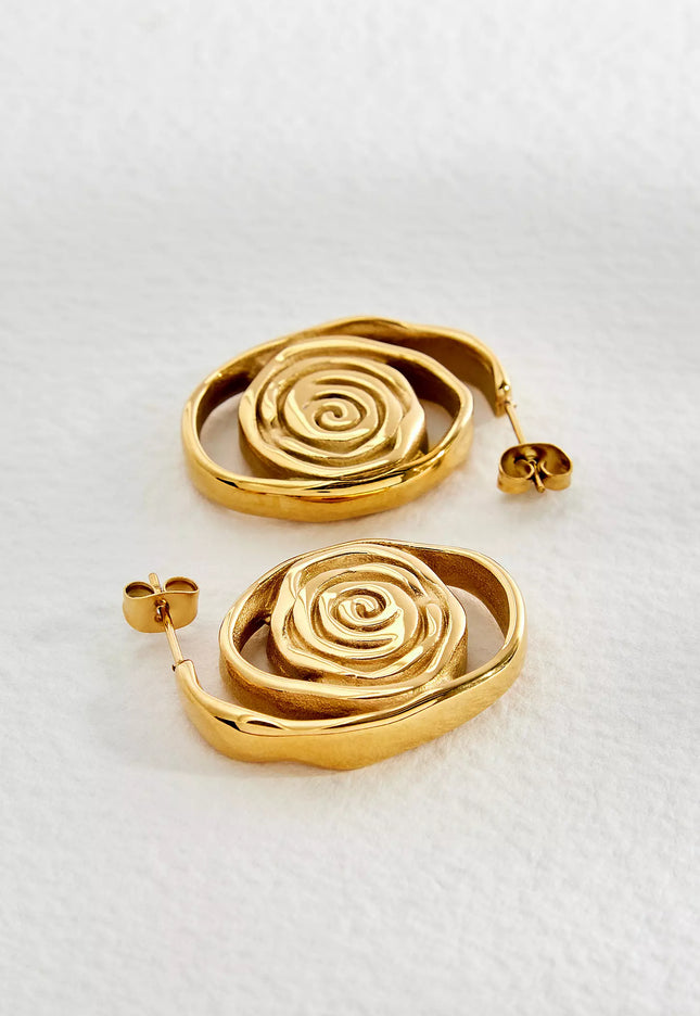 Golden Aura Luxe Spin Earrings – Spin Your Energy Into Art - In Solid Stainless Steel 18K Gold-Plate
