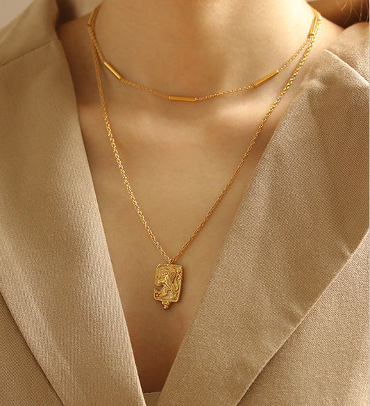 MINIMALIST GOLD BAR CHAIN - NECKLACE In Solid Non-Tarnish Stainless Steel With 18K Gold-Plate