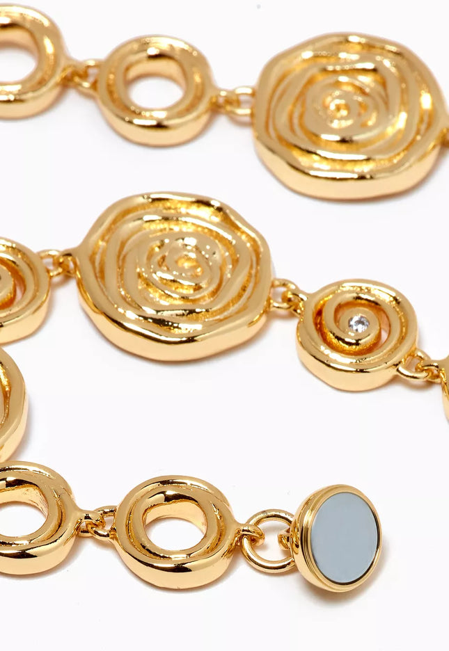 ECLIPSE SPIRAL NECKLACE In Solid Non-Tarnish Stainless Steel With 18K Gold-Plate
