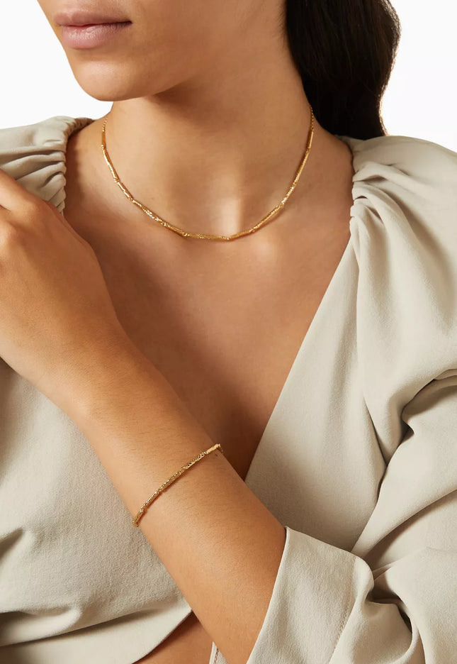 MINIMALIST GOLD BAR CHAIN - NECKLACE In Solid Non-Tarnish Stainless Steel With 18K Gold-Plate
