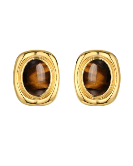 Vintage Stone Hoop Earrings