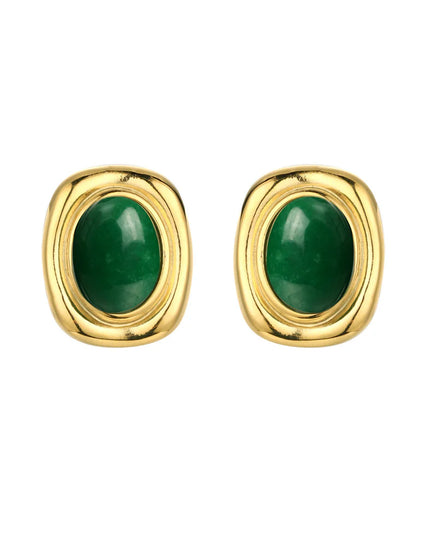 Vintage Stone Hoop Earrings
