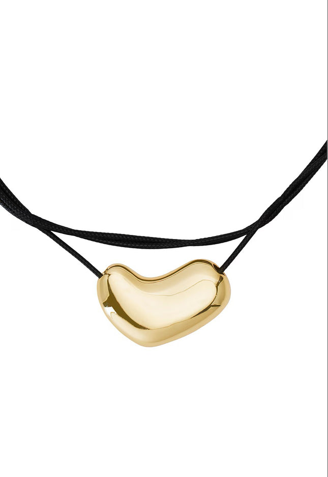 GOLDEN AURA PEBBLE NECKLACE In Solid Non-Tarnish Stainless Steel With 18K Gold-Plate