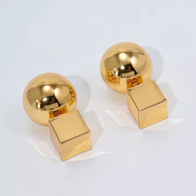 Geometric Glimmer Drop Earrings