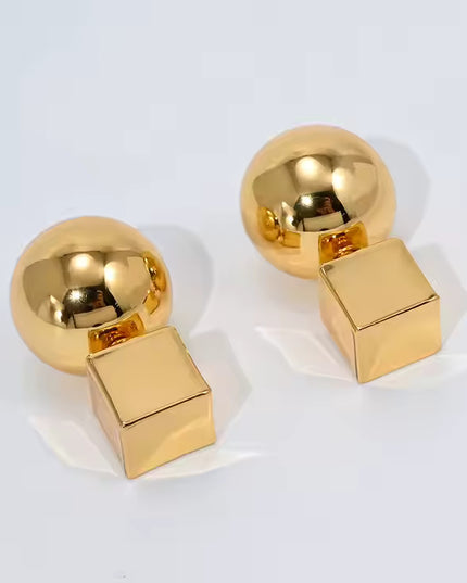 Geometric Glimmer Drop Earrings