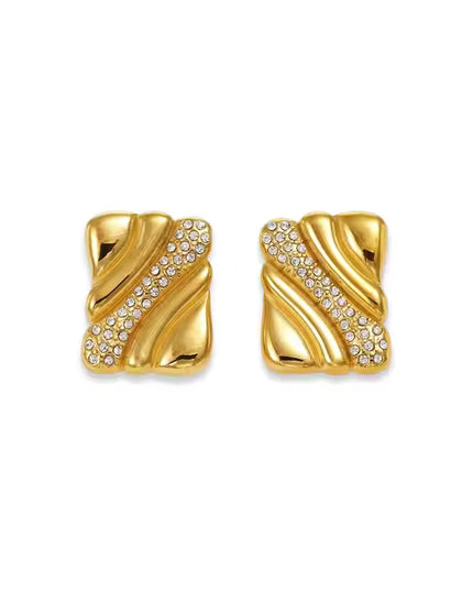 Gilded Luxe Studs – The Glamour Flow Earrings
