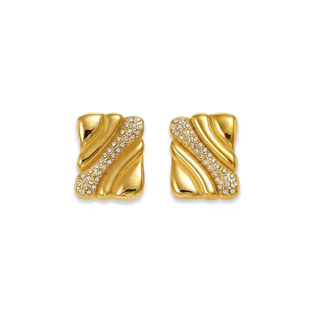 Gilded Luxe Studs – The Glamour Flow Earrings