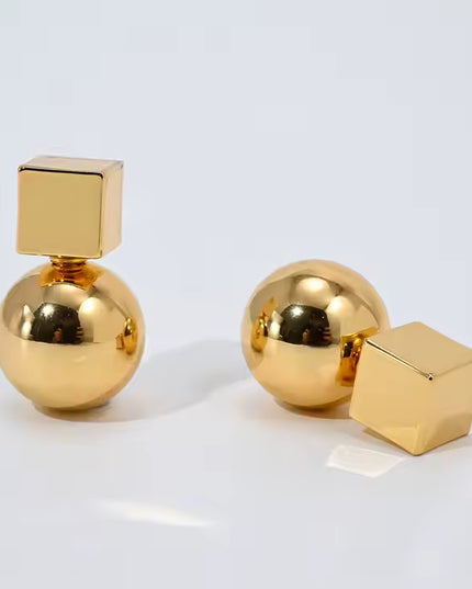 Geometric Glimmer Drop Earrings