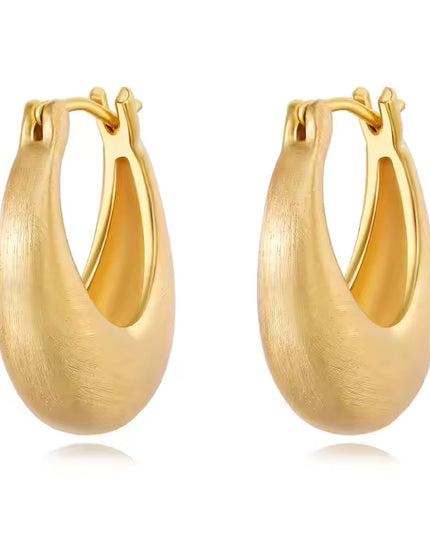 Textured Gold Crescent Hoop Earrings