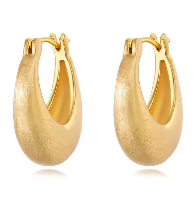 Textured Gold Crescent Hoop Earrings