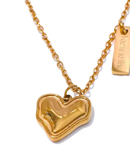 Melted Heart Necklace – A Love-Inspired Statement in Gold