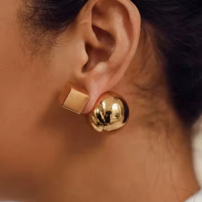 Geometric Glimmer Drop Earrings