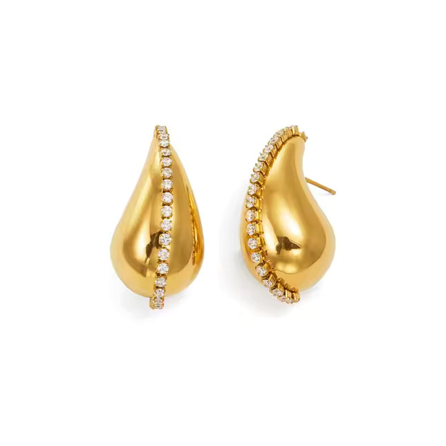 Starlit Teardrop Earrings – Where Elegance Meets Emotion In Solid Stainless Steel 18K Gold-Plate