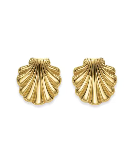 Golden Shell Stud Earrings – For The Goddess in You