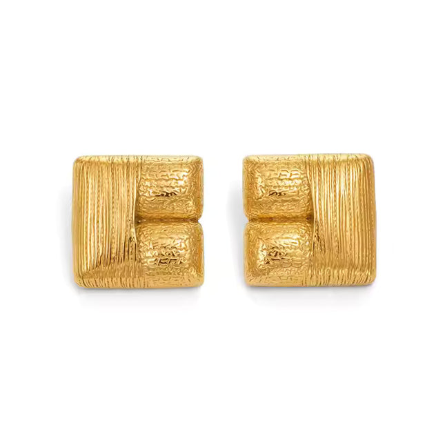 The Sculpted Block Earrings – Modern Texture Meets Artful Form