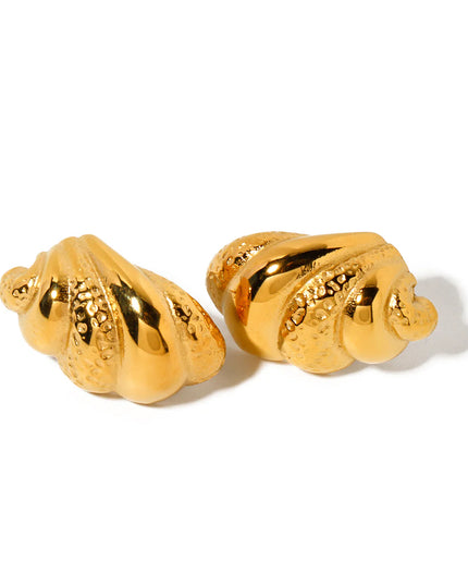 Wave Crest Earrings – Sculpted Fluidity in Gold