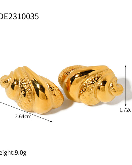 Wave Crest Earrings – Sculpted Fluidity in Gold
