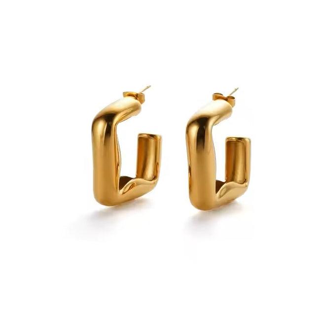 SCULPTED EDGE HOOPS - EARRINGS