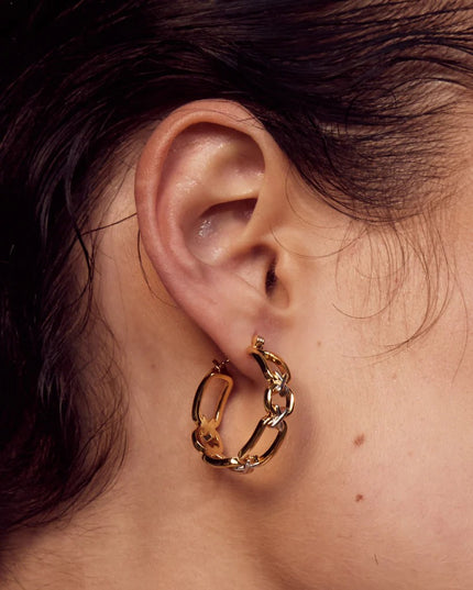 LUXE CHAIN HOOPS - EARRINGS - EXCLUSIVE