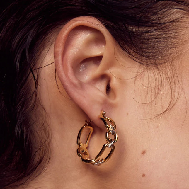 LUXE CHAIN HOOPS - EARRINGS - EXCLUSIVE