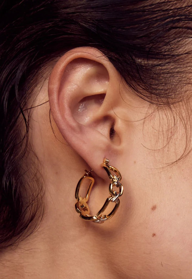 LUXE CHAIN HOOPS - EARRINGS - EXCLUSIVE