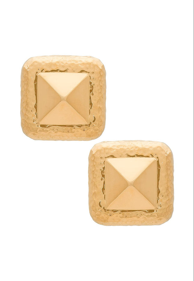 STUD ICON LUXE EARRINGS In Solid Stainless Steel With 18K Gold-Plate