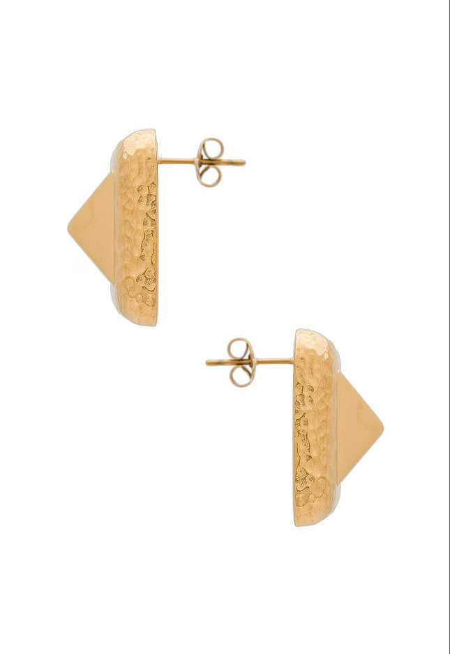 STUD ICON LUXE EARRINGS In Solid Stainless Steel With 18K Gold-Plate