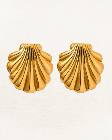 Golden Shell Stud Earrings – For The Goddess in You