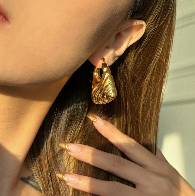Golden Wave Hoops (Earrings) – Flow Into Your Bold Era