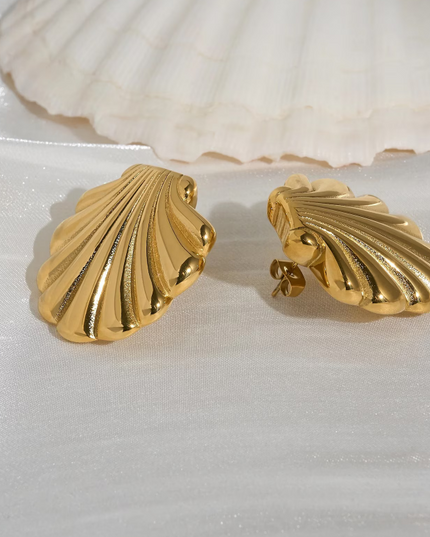 Golden Shell Stud Earrings – For The Goddess in You