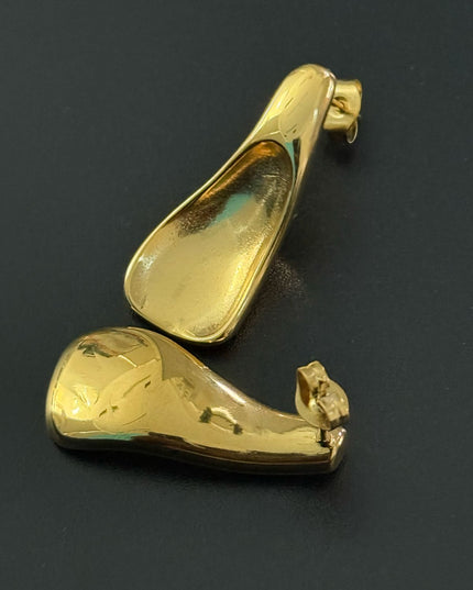 Liquid Gold Sculptural Earrings - Luxury Suave Patterns With a Radiant Gold Finish