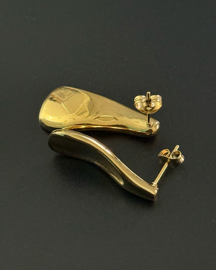Liquid Gold Sculptural Earrings - Luxury Suave Patterns With a Radiant Gold Finish