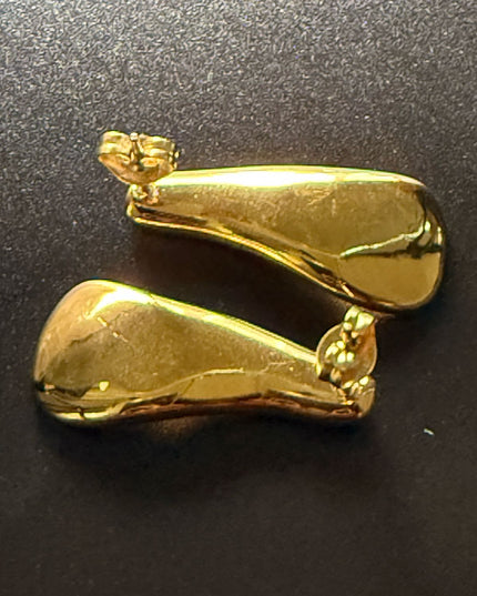 Liquid Gold Sculptural Earrings - Luxury Suave Patterns With a Radiant Gold Finish