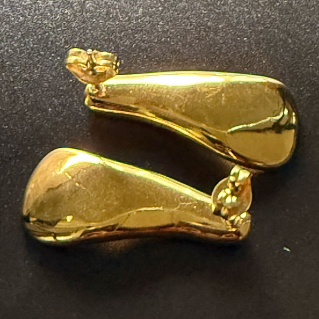 Liquid Gold Sculptural Earrings - Luxury Suave Patterns With a Radiant Gold Finish