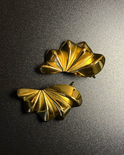 Aurora Bloom Studs – The Golden Petal Statement Earrings