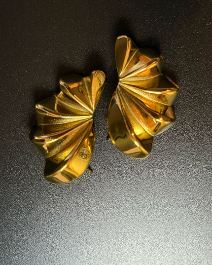 Aurora Bloom Studs – The Golden Petal Statement Earrings