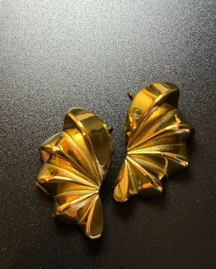 Aurora Bloom Studs – The Golden Petal Statement Earrings