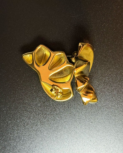 Aurora Bloom Studs – The Golden Petal Statement Earrings