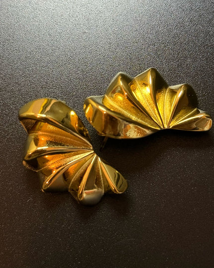 Aurora Bloom Studs – The Golden Petal Statement Earrings