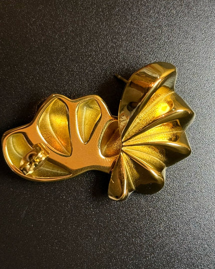 Aurora Bloom Studs – The Golden Petal Statement Earrings