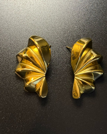 Aurora Bloom Studs – The Golden Petal Statement Earrings