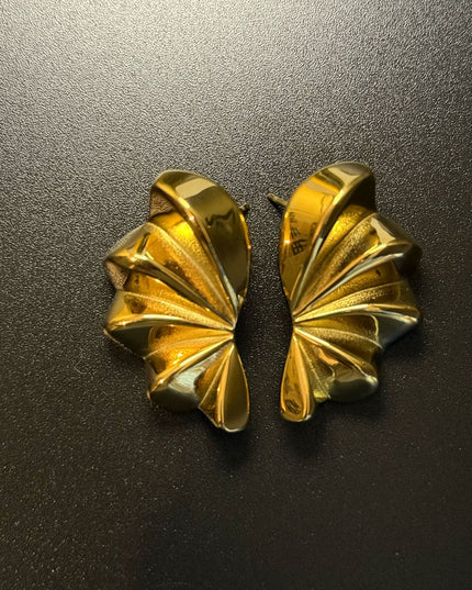 Aurora Bloom Studs – The Golden Petal Statement Earrings