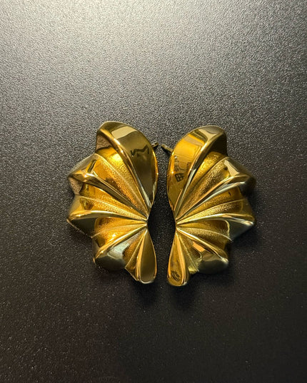 Aurora Bloom Studs – The Golden Petal Statement Earrings
