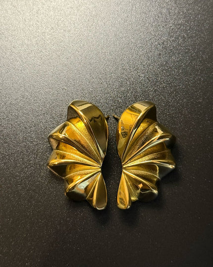 Aurora Bloom Studs – The Golden Petal Statement Earrings
