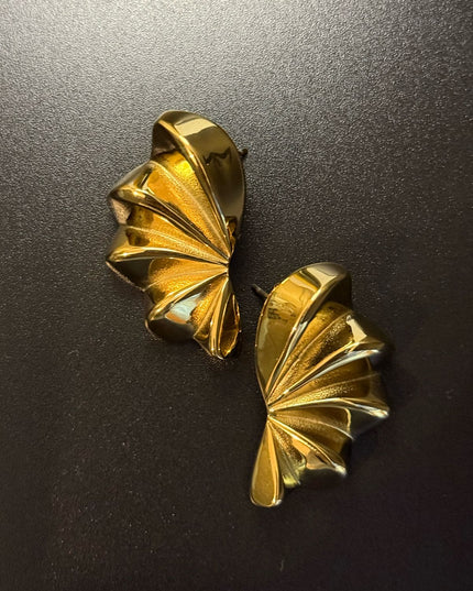 Aurora Bloom Studs – The Golden Petal Statement Earrings