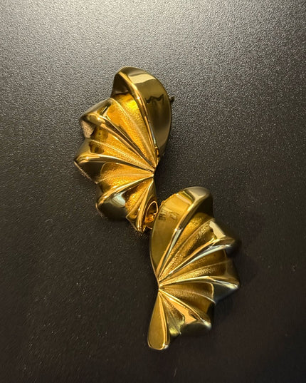Aurora Bloom Studs – The Golden Petal Statement Earrings