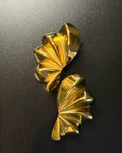 Aurora Bloom Studs – The Golden Petal Statement Earrings