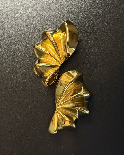 Aurora Bloom Studs – The Golden Petal Statement Earrings