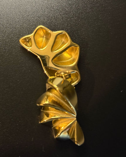Aurora Bloom Studs – The Golden Petal Statement Earrings